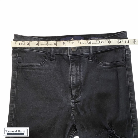 Hollister Ripped Cuffed Skinny Black Jeans - Picture 4 of 7